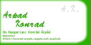 arpad konrad business card