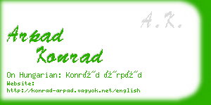 arpad konrad business card